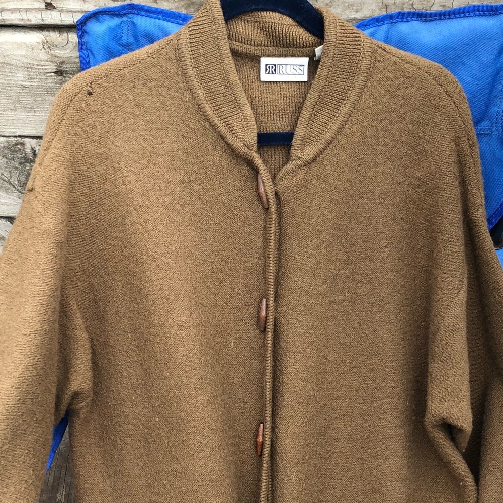 100% Wool Russ cardigan sweater